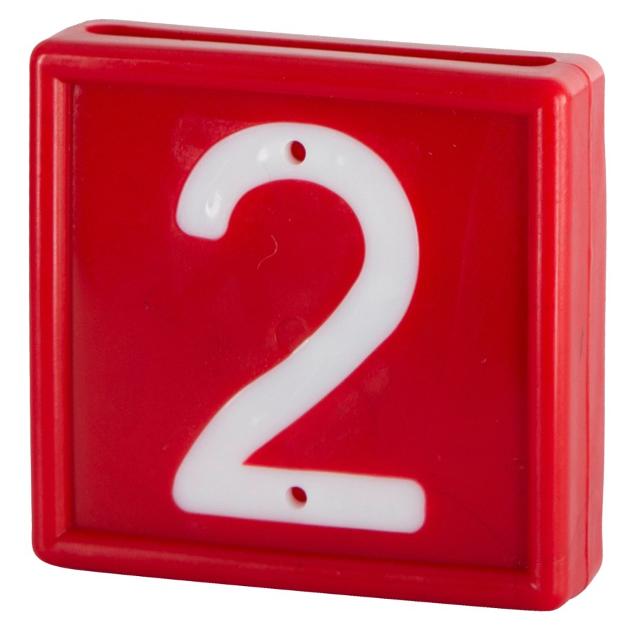 Nummernblock 10 St. zum einschlaufen in Halsband bis 40 mm rot Nr. 2