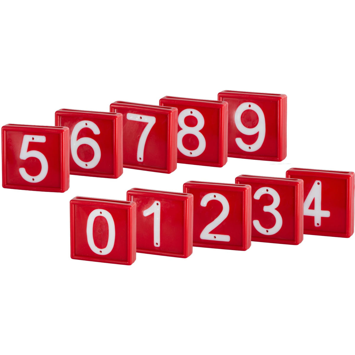 Nummernblock 10 St. zum einschlaufen in Halsband bis 40 mm rot Nr. 0-9