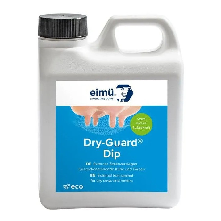eimü Dry-Guard Dip externer Zitzenversiegler eimü Dry-Guard Dip eimü Dry-Guar ist ein externer Zitzenversiegler zum Schutz der Eutergesundheit während der kritischen Anfangs-und Endphase der Trockenstehperiode