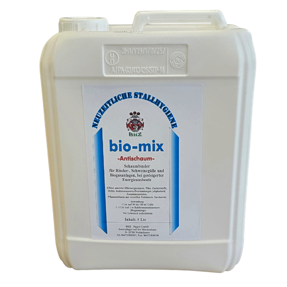 bio-mix Antischaum – Biologischer Schaumbinder gegen Schaumbildung bei Gülle 5 Liter