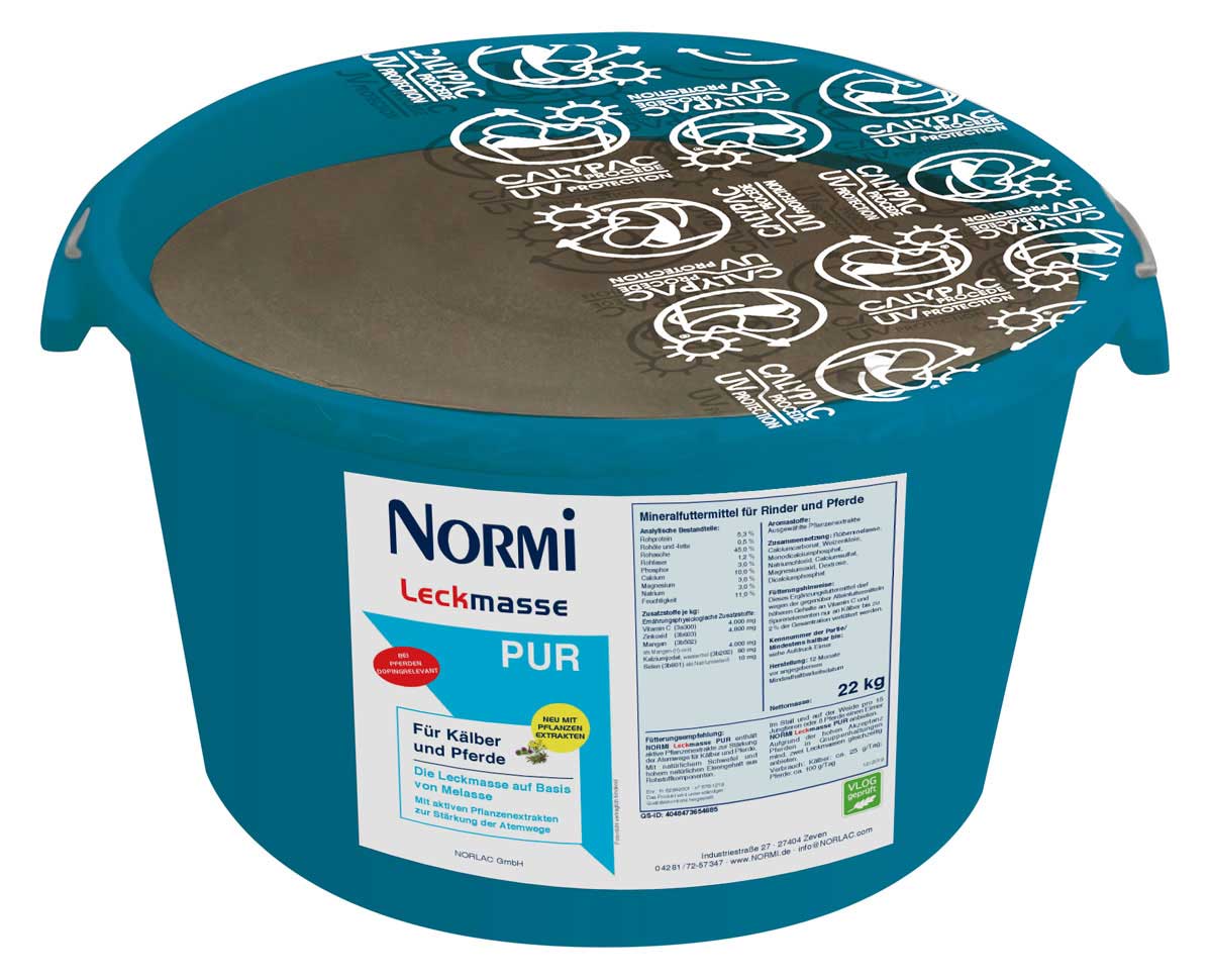Normi Leckmasse PUR 22 kg – Mineralfutter für Rinder & Pferde Normi Leckmasse PUR 22 kg – Mineralfutter für Rinder & Pferde
