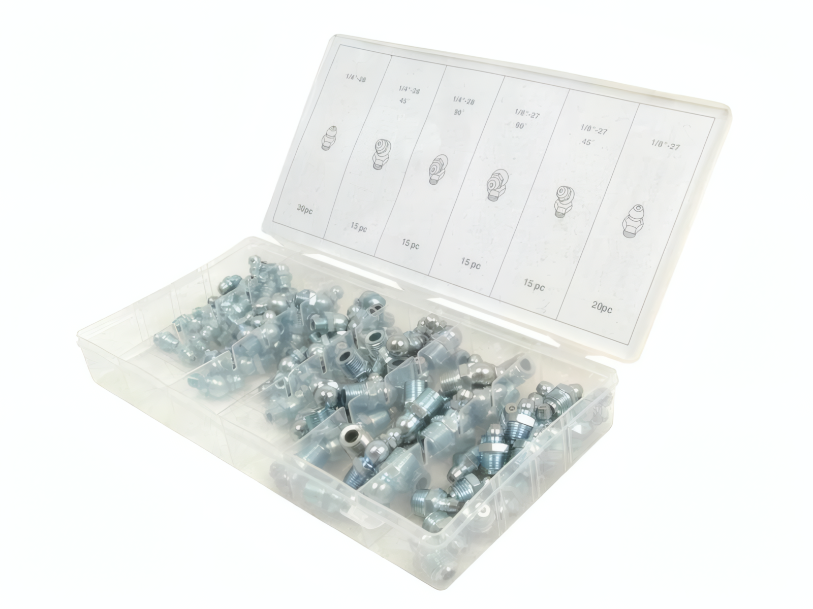 Schmiernippel-Set zöllig | 110 Stück