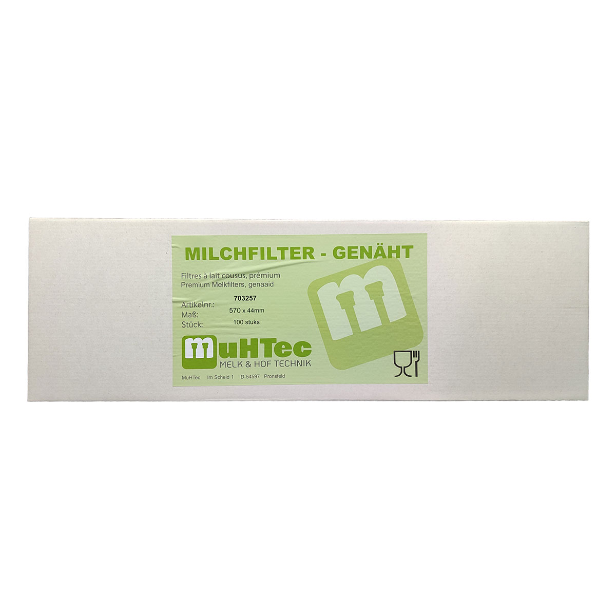 703257 Milchfilter genäht 570x44mm 100 St.