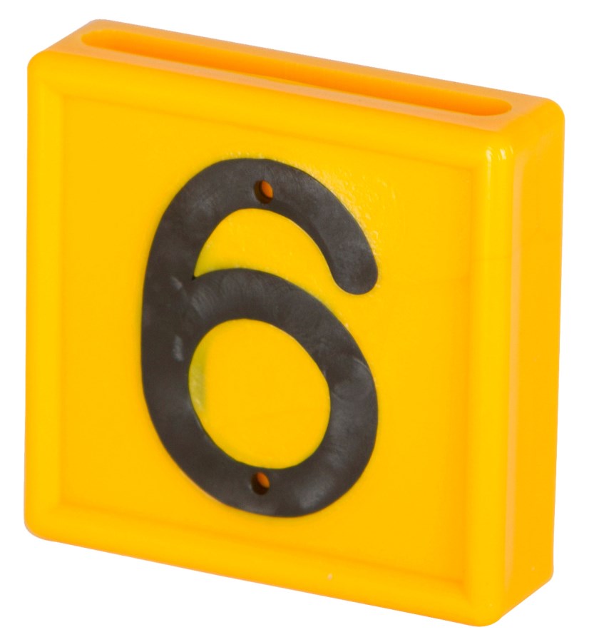Nummernblock Nr. 6+9 / 10 St. zum einschlaufen in Halsband bis 40 mm gelb