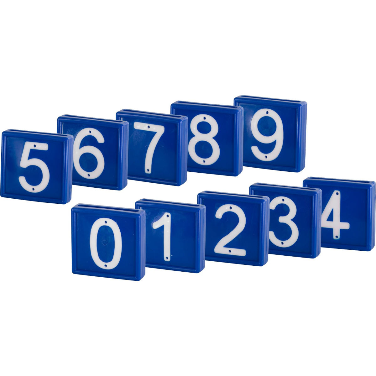 Nummernblock Nr. 0-9 / 10 St. zum einschlaufen in Halsband bis 40 mm blau