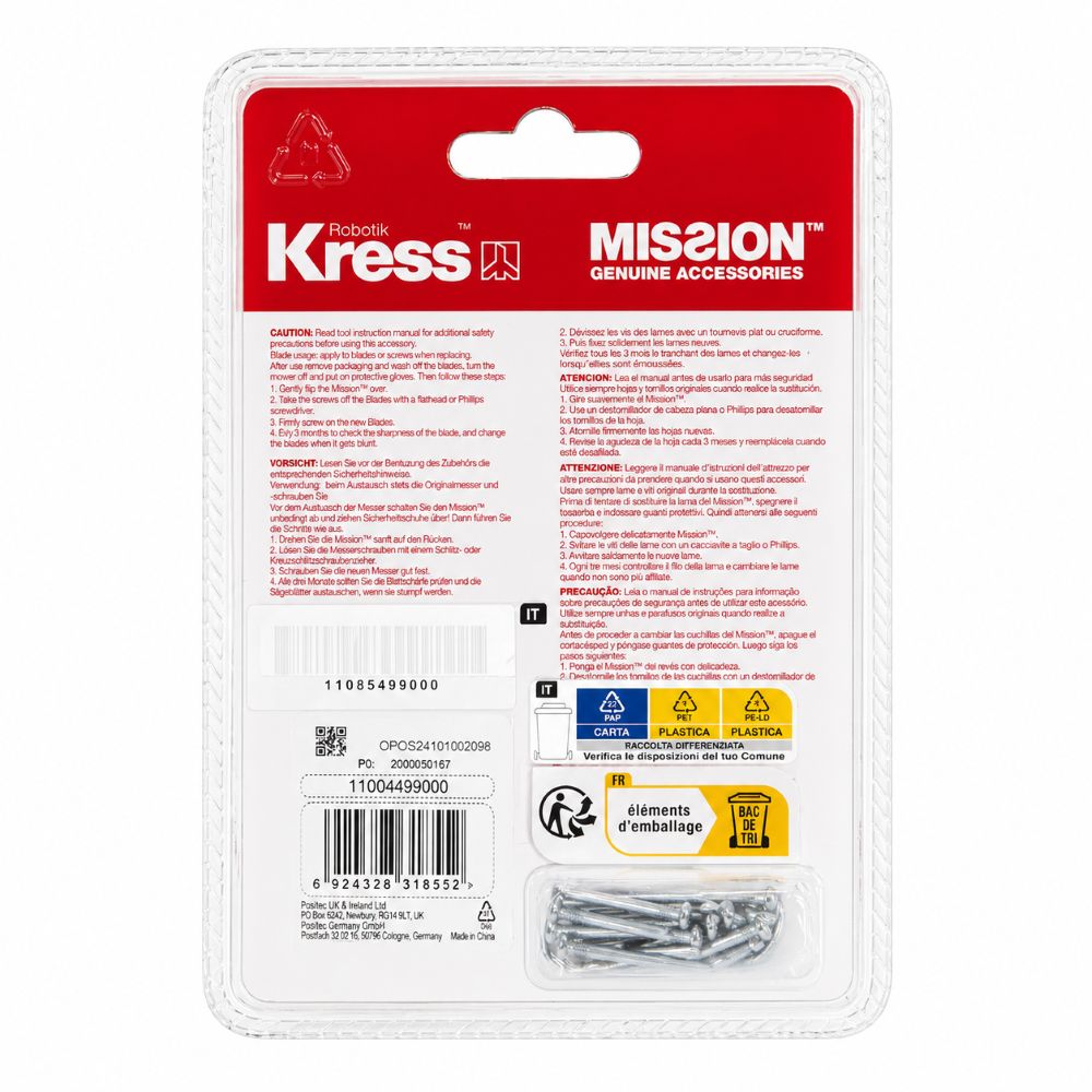 Messer-Set für KRESS-Mähroboter | KA0001 | 12 Stück