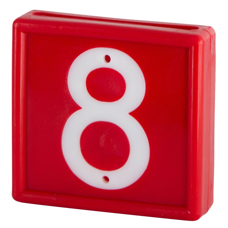 Nummernblock 10 St. zum einschlaufen in Halsband bis 40 mm rot Nr. 8