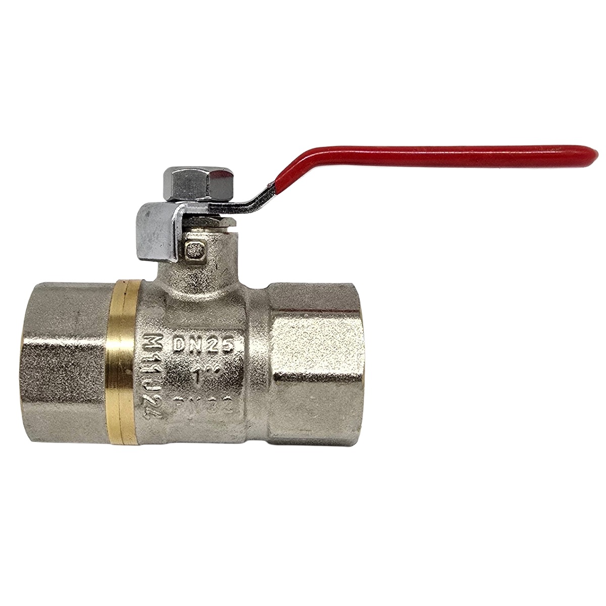 Kugelhahn 1" IG  voller Durchgang Messing vernickelt PN32 