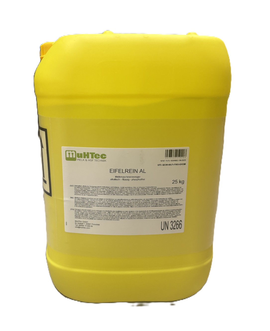 Eifelrein AL | Melkanlagenreiniger & Milchtankreiniger | 25 kg | QAV-frei