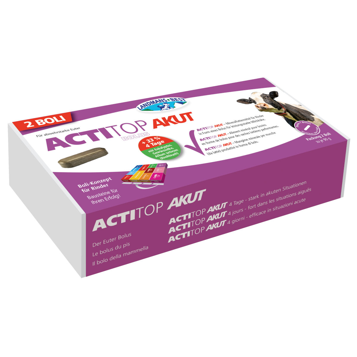 ACTITOP AKUT Euterbolus | Ergänzungsfuttermittel für Kühe 2 Stück Boli Actitop Akut Pack 2 St.