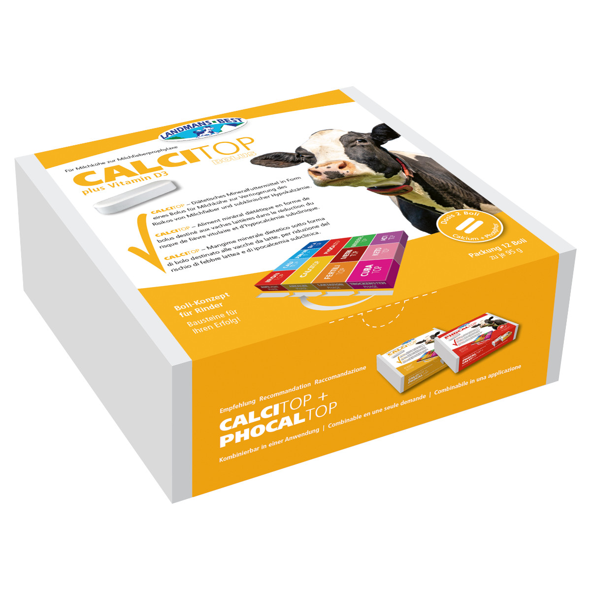 KALBUNG | Reduziert das Risiko von Milchfieber: Calcitop Bolus mit 52 g Calcium, 16 g Phosphor, Magnesium und Vitamin D3. Für sichere Kalbung & starke Kühe.