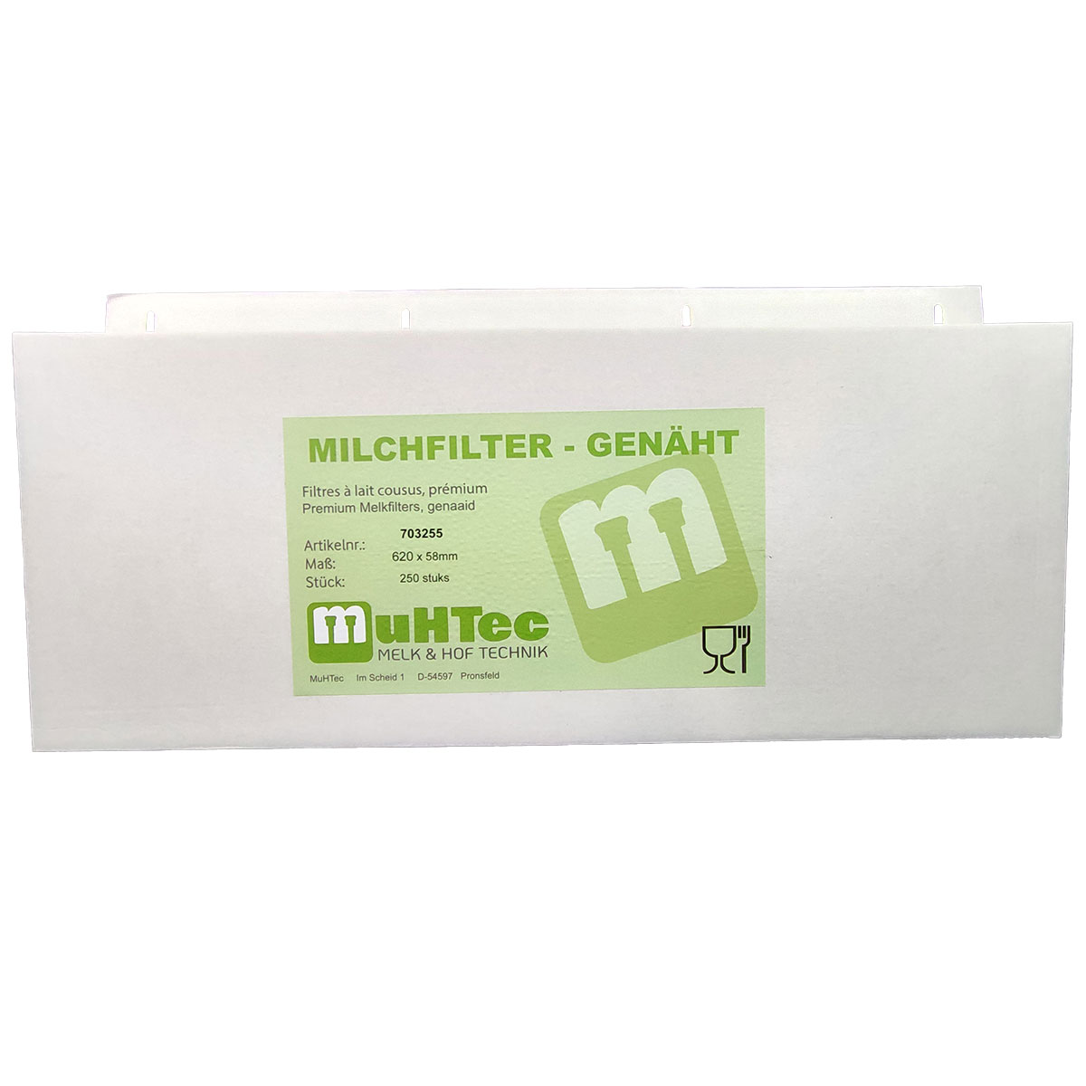 703255 Milchfilter Melkanlage genäht  620x58mm 250 St.
