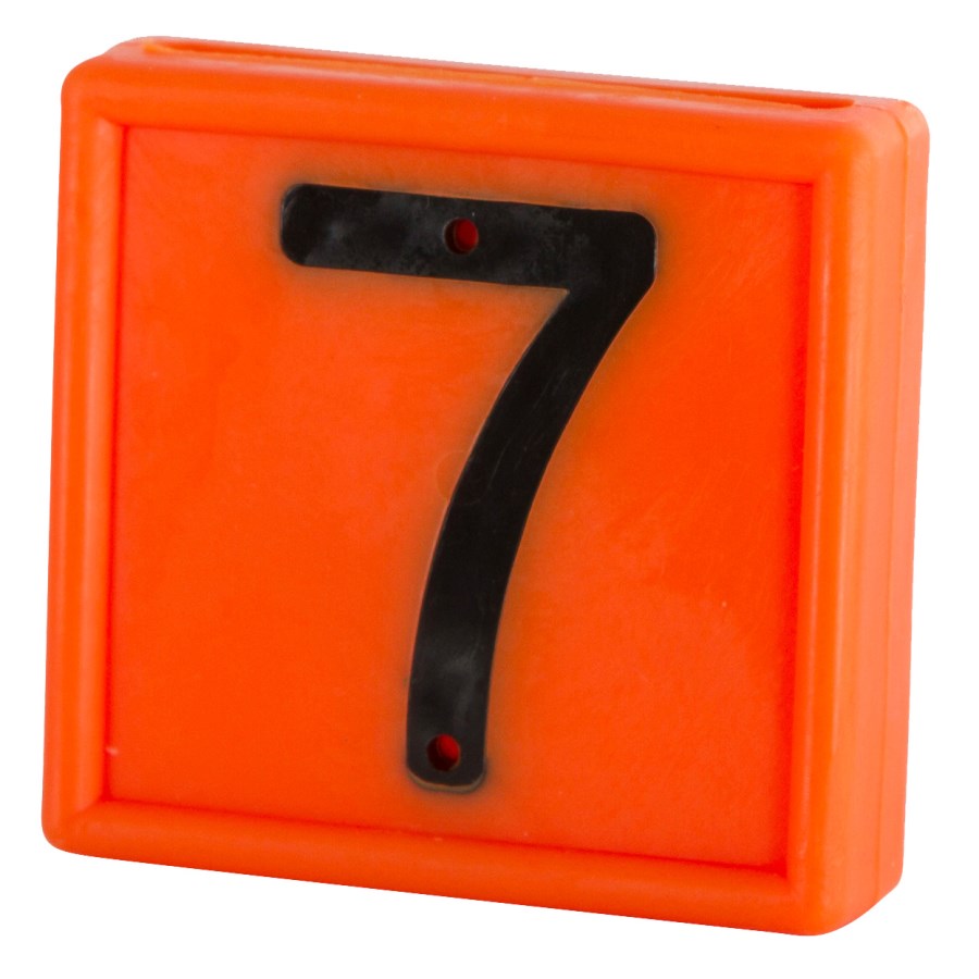 Nummernblock 10 St. zum einschlaufen in Halsband bis 40 mm orange