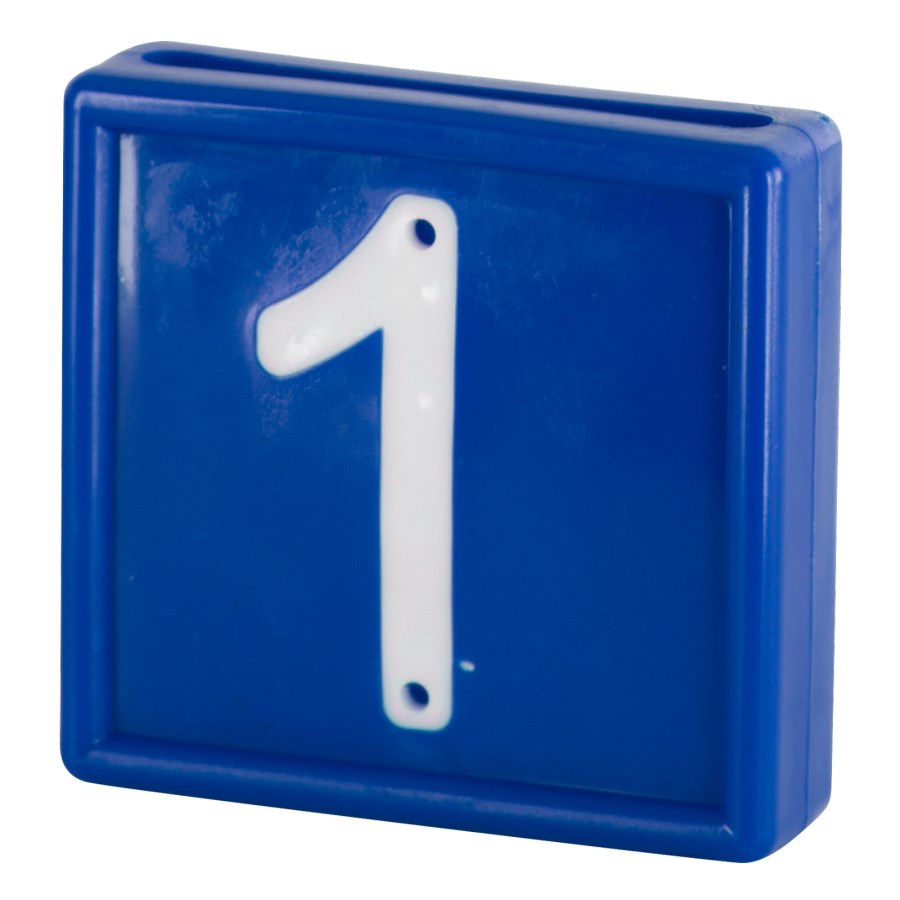 Nummernblock Nr. 1 / 10 St. zum einschlaufen in Halsband bis 40 mm blau