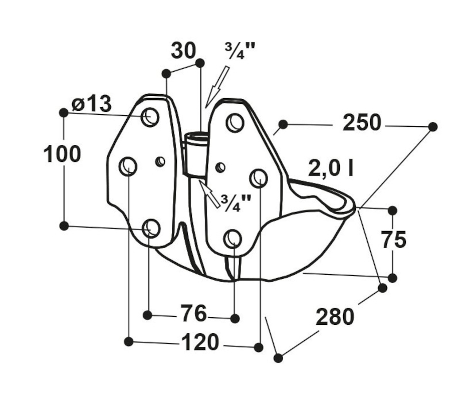 Suevia Tränkebecken Mod. 25 R-MS 3/4"