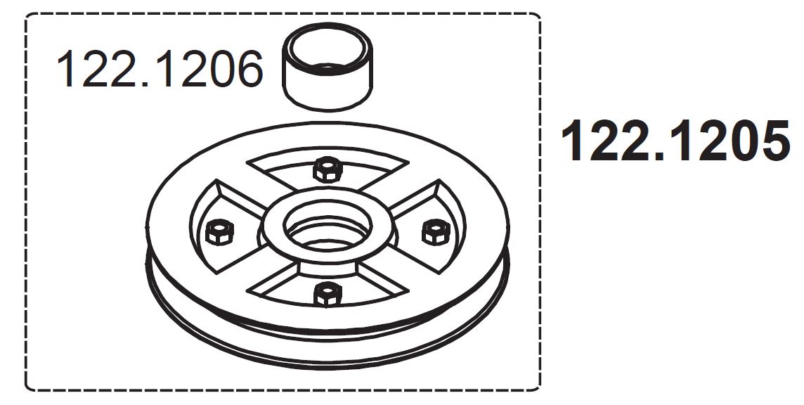 25551021 Seilrolle GG, ø250 mit Buchse ø60/50 Suevia Entmistung