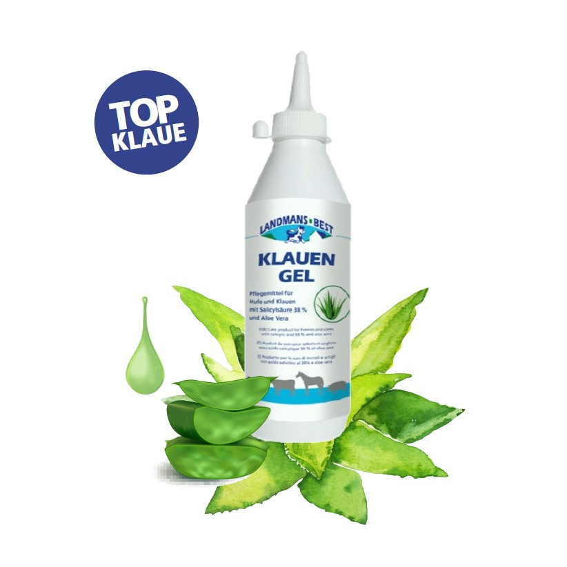 Das Klauengel von LANDMANS BEST kombiniert die pflegenden Eigenschaften von Aloe Vera mit der regenerationsfördernden Wirkung von Salicylsäure.