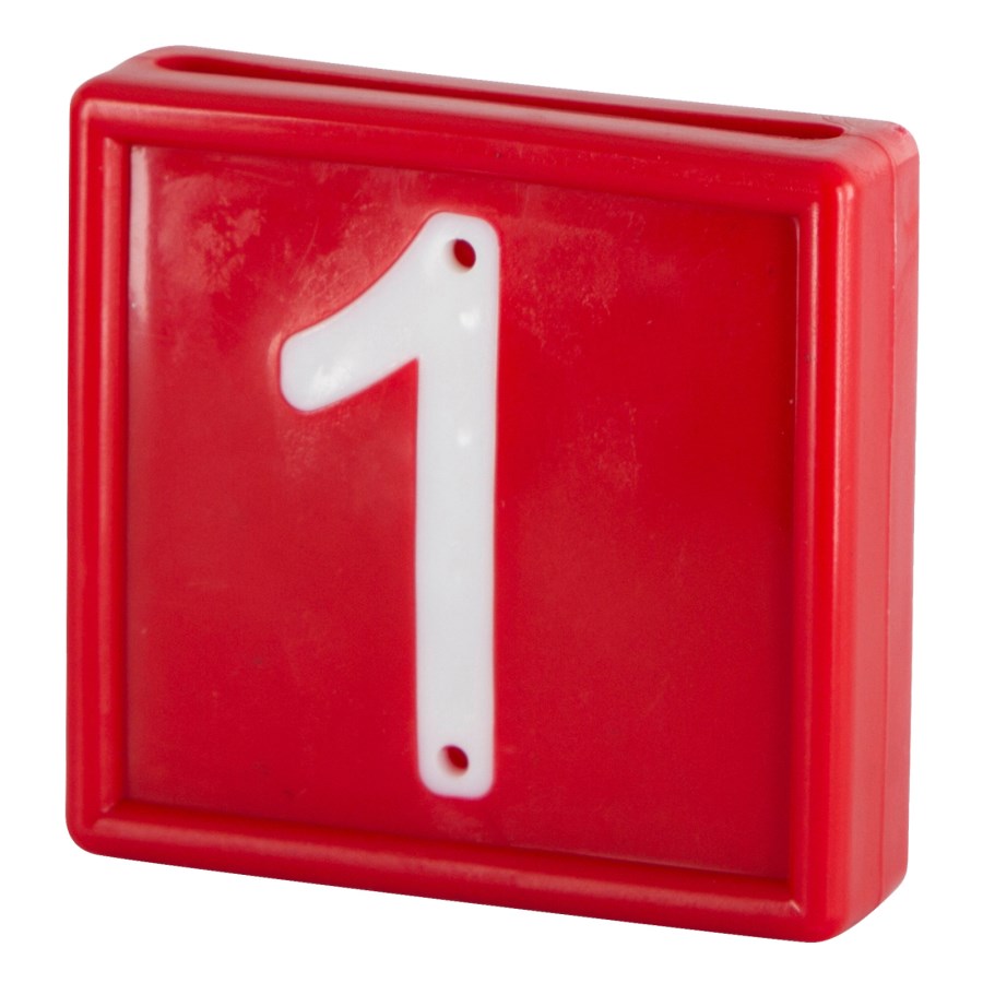 Nummernblock 10 St. zum einschlaufen in Halsband bis 40 mm rot Nr. 1