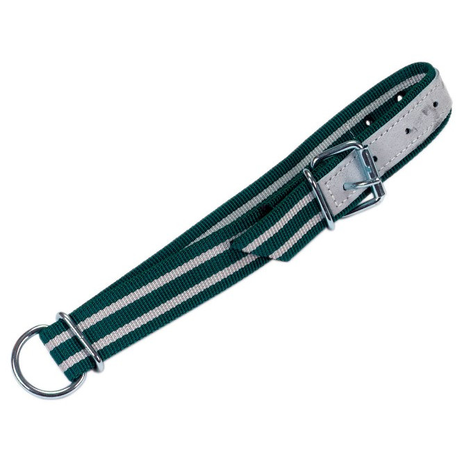 70511243 Kuhhalsband mit Ovalglied und D-Ring grün/weiß 130 x 4cm
