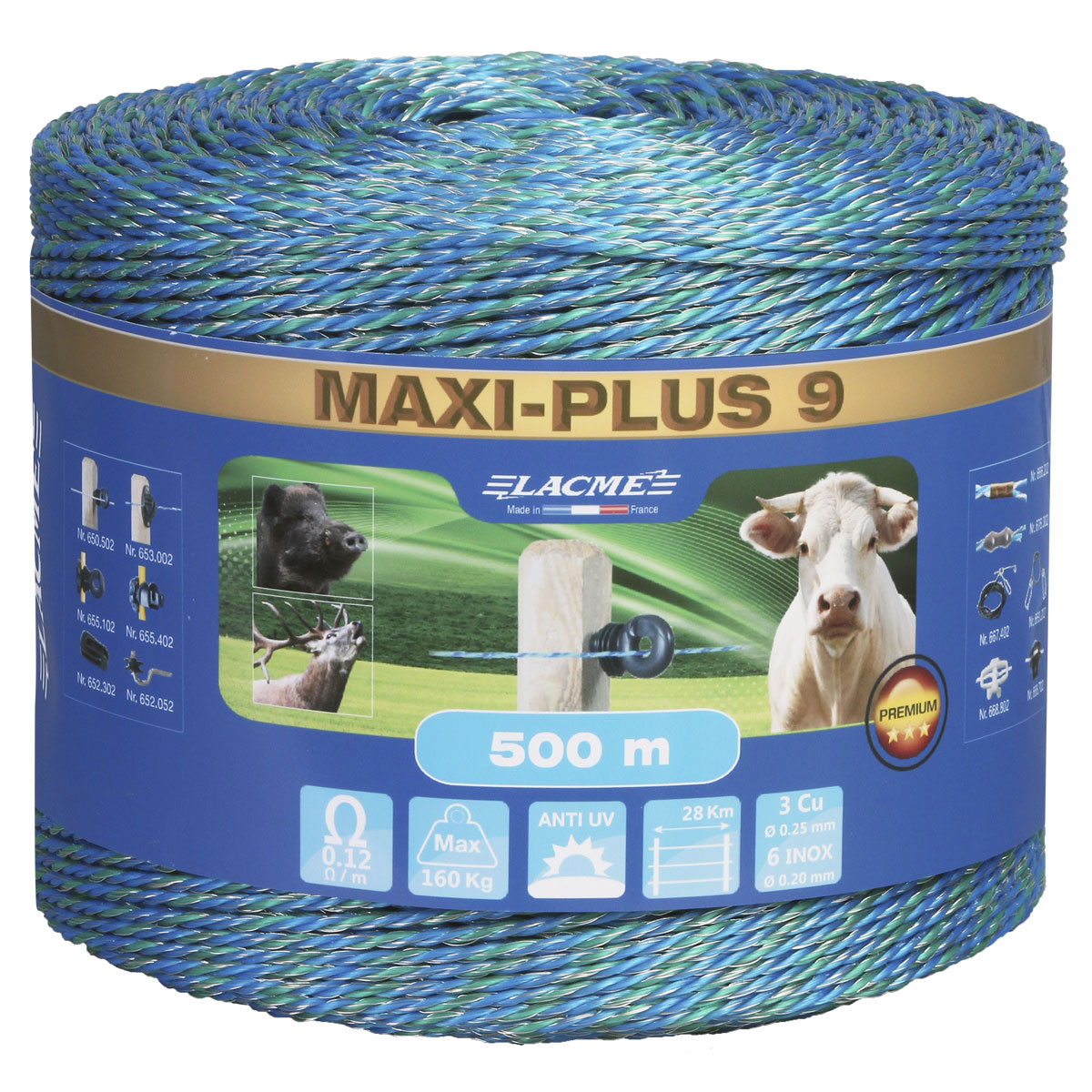 30600024 Weidezaunlitze MAXI-PLUS 9 Litze 500 Meter