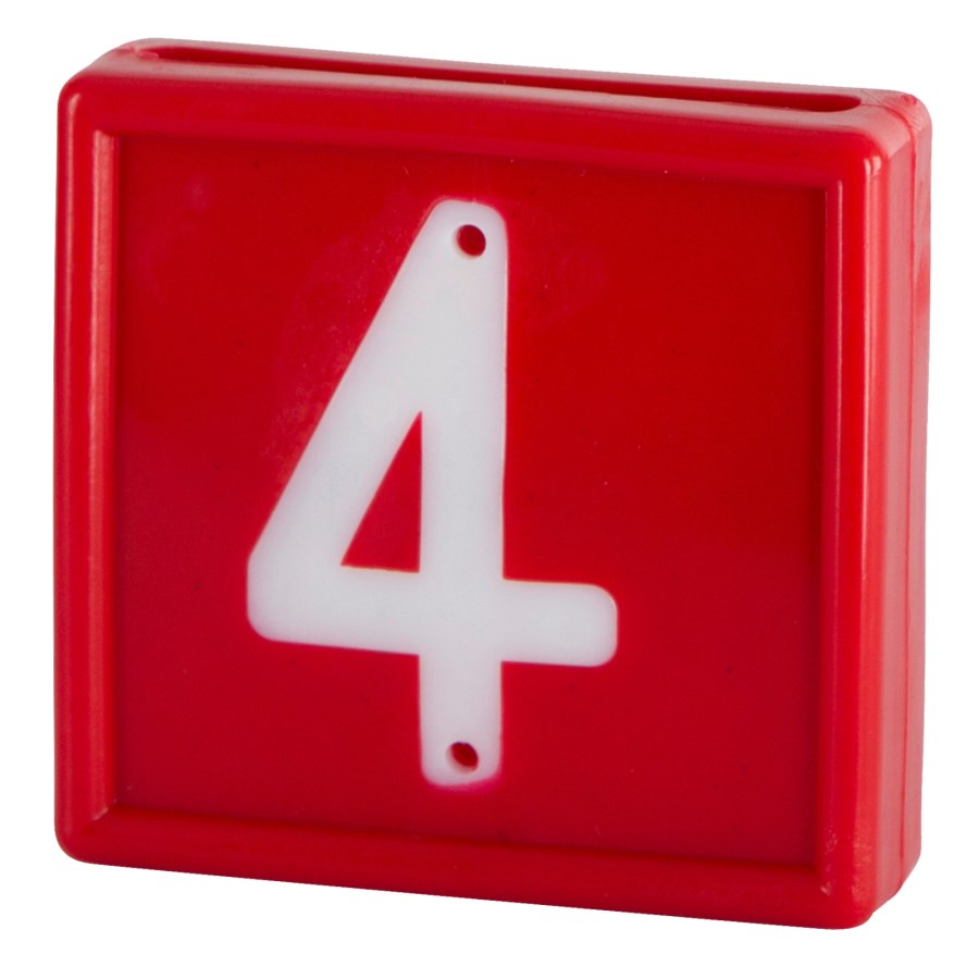 Nummernblock 10 St. zum einschlaufen in Halsband bis 40 mm rot Nr. 4