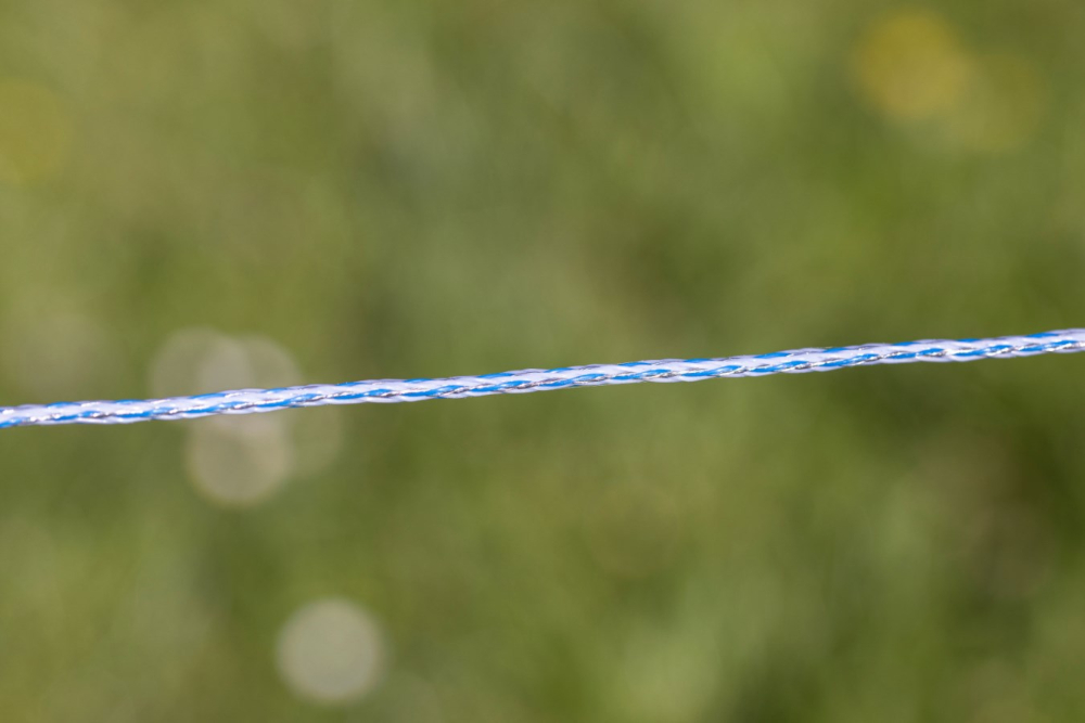 Weidezaunlitze PlatinumLine | 2 x 300 m x 3 mm | Doppelpack | weiß - blau | AKO