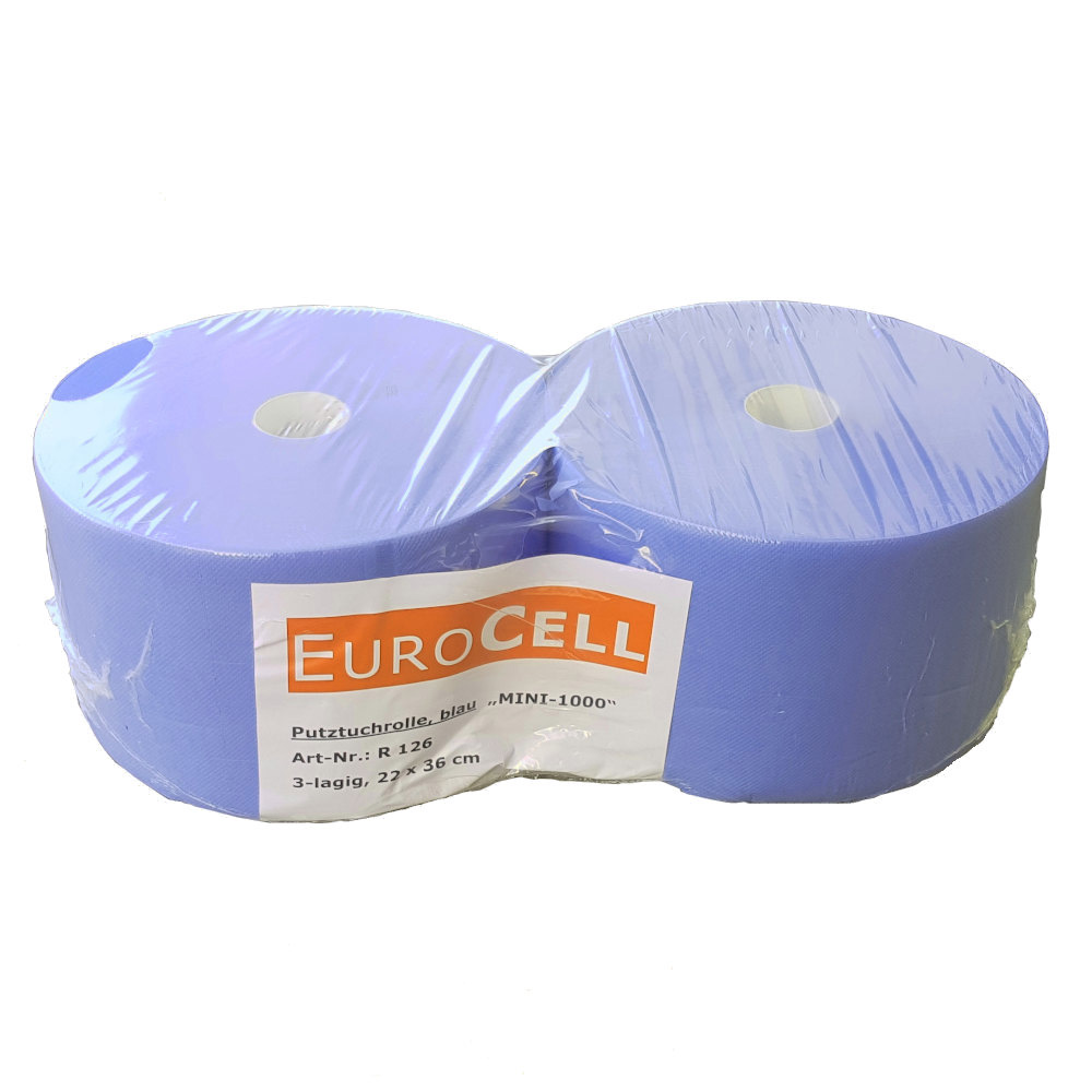 25701178l4Vns8iXOm0hG Putzrolle / Werkstattpapier blau 3-lagig Doppelrolle 2x1000 Blatt 22x36 "MINI 1000"