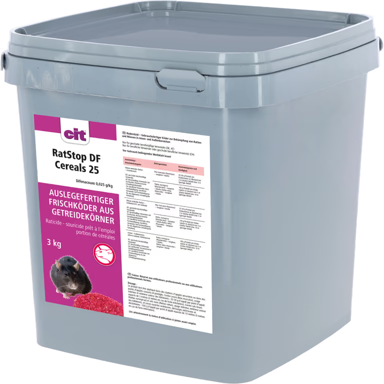 cit® RatStop DF Cereal 25 | 3 kg | Ratten- und Mäusegift (Sachkundenachweispflichtig)