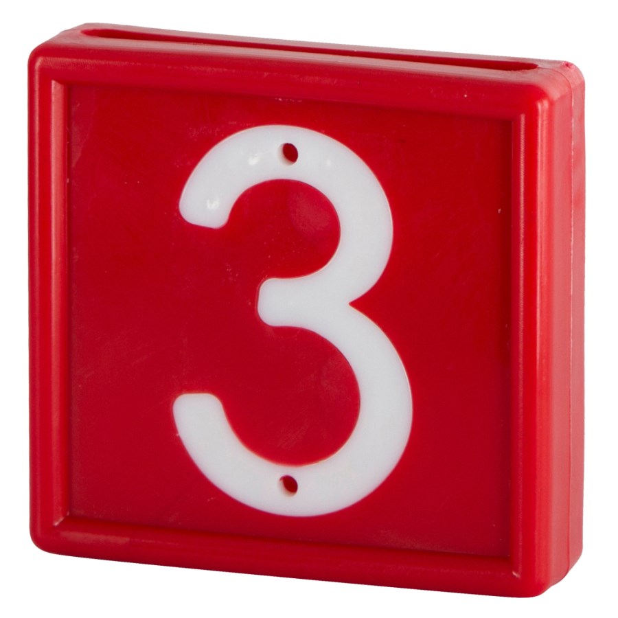 Nummernblock 10 St. zum einschlaufen in Halsband bis 40 mm rot Nr. 3