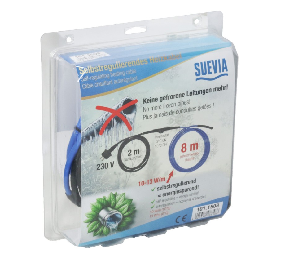 Rohrbegleitheizung Suevia 230 V 18 m – selbstregulierendes Heizkabel – Frostschutz Wasserleitung | Suevia Haiges