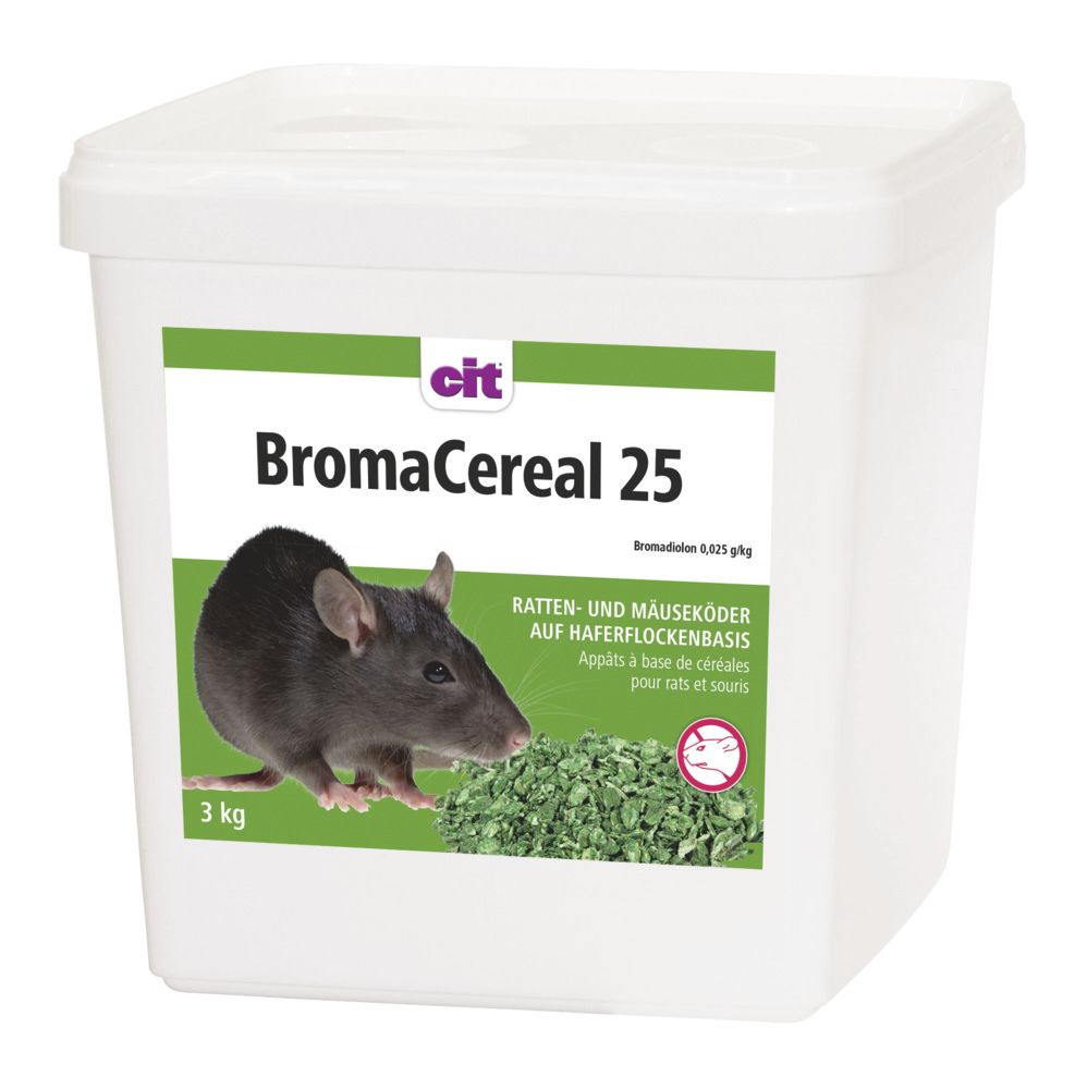 cit BromaCereal 25 ppm 3 kg. Mäuse und Rattenköder Rattengift / Mäusegift, Ratten + Mäuse, Schädlings + Ungeziefermittel, Haus + Garten