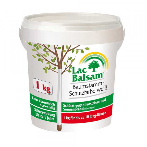 Etisso Lac Balsam Baumstamm-Schutzfarbe weiß 1kg Eimer