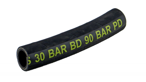 Gummi-Schlauch schwarz 19x28mm R3/4&quot; 30 bar -30°C/+100°C