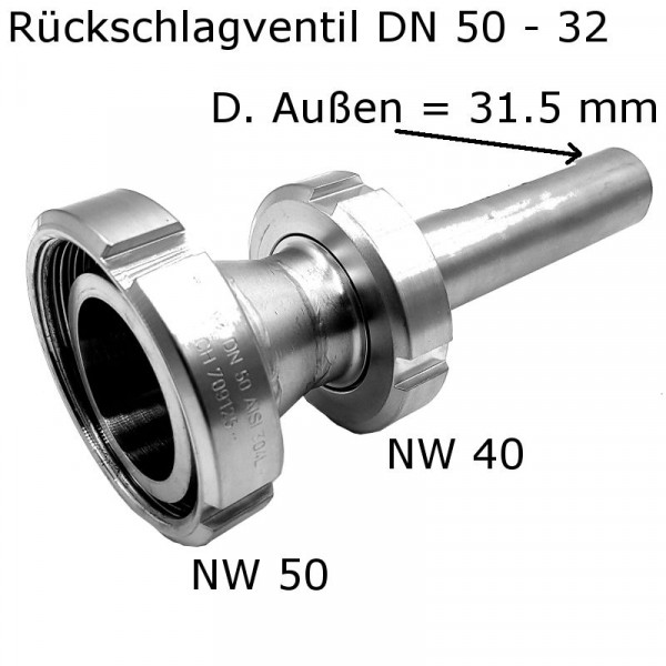 Rückschlagventil Milchtank DN 50 - 32mm